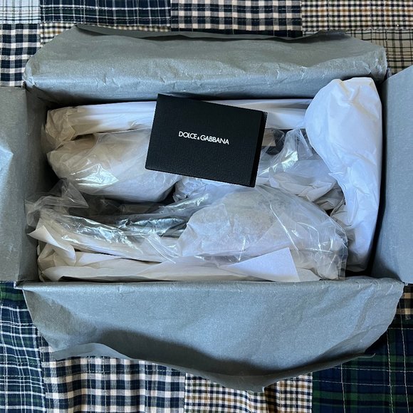 NWT Dolce & Gabbana Grey Lace Slides w/ Lizard Toe & Colorful Crystal - Picture 2 of 6